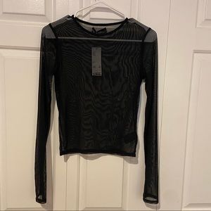 Urban Outfitters black mesh long sleeve - M